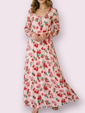 Sonnet James Pink Floral Play Dress Maxi Size Small